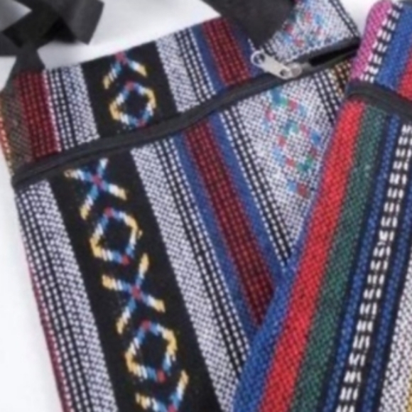 MENS Crossbody Bag Adjustable Strap 6"X 7.5"Aztec print zip close Messenger U… - Picture 2 of 5